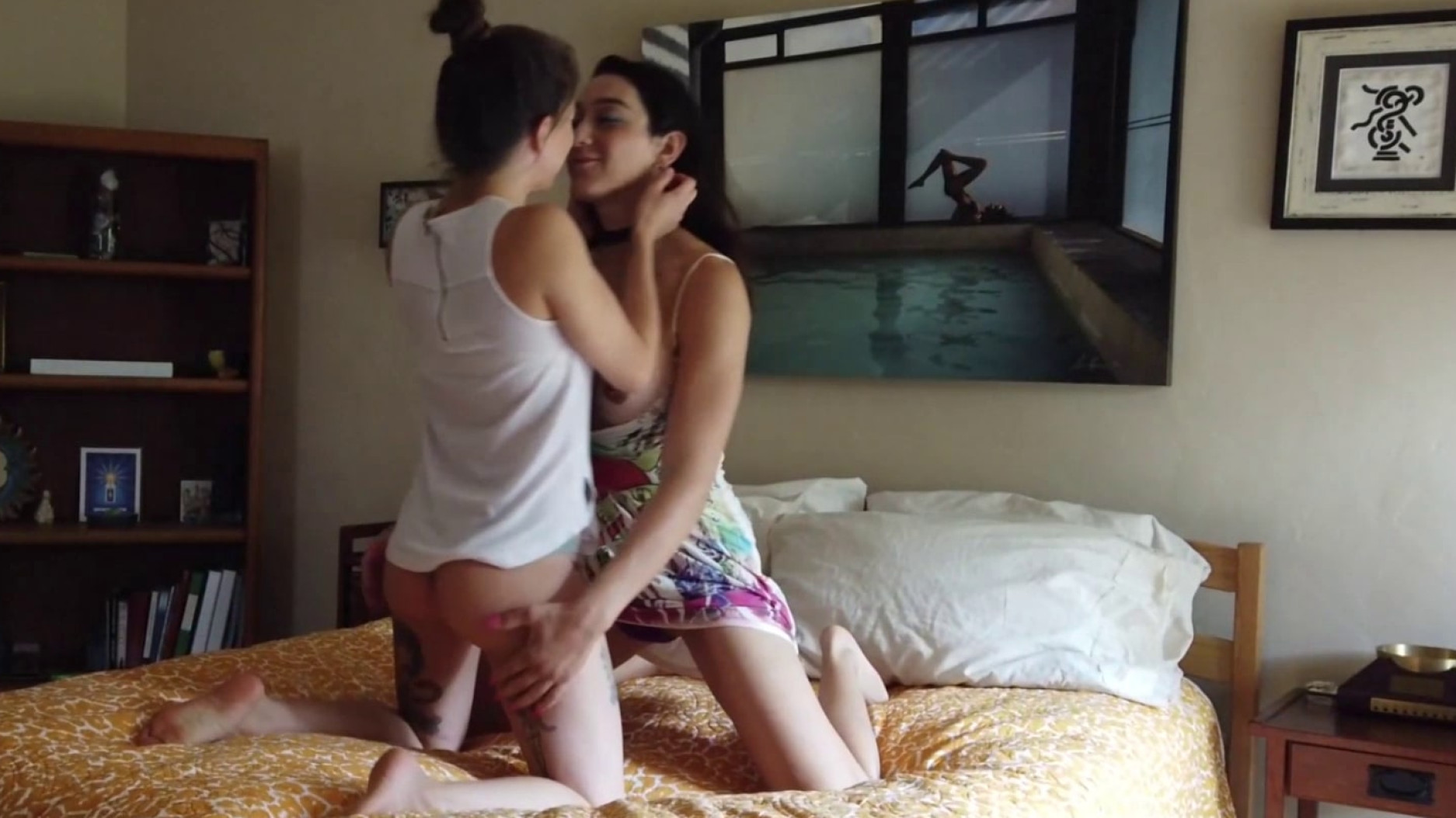 Girl Next Door Rides Bambi's Big Cock